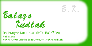 balazs kudlak business card